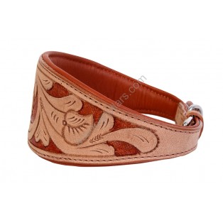  Ace Traditional Leather Hand-crafted Dog Collar: Tan
